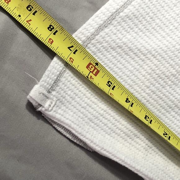 We The Free Crop Top Long Sleeve White Womens Size M Waffle Knit Basic Vneck Tee - Picture 5 of 9